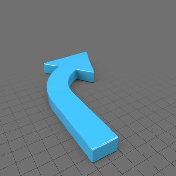 Thin curved right arrow