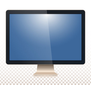 Computer monitor, with a blank screen, view front, isolated on white - transparancy background. To represent your application