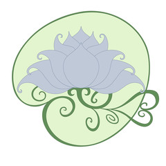 Lotus. Image vector Lotus flower in vintage style.