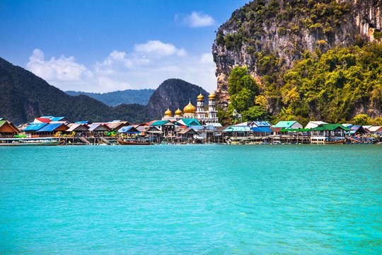 Koh Panyi, Muslim Fishing Village in Phang Nga. Thailand.