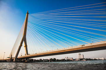 The Rama VIII Bridge is a cable-stayed bridge in Bangkok Thailand.