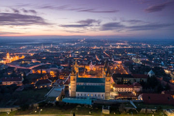 Pecs, Szekesegyhaz. Bird eye view