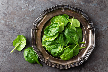 Fresh baby spinach leaves