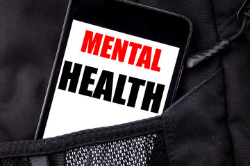 Handwritten text showing Mental Health. Business concept writing for Anxiety Illness Disorder...