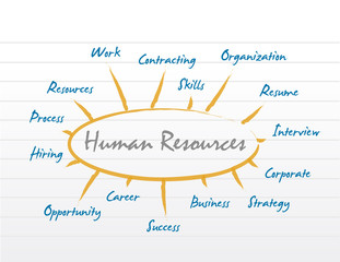 Obraz premium HR human resources diagram model.