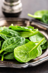 Fresh baby spinach leaves