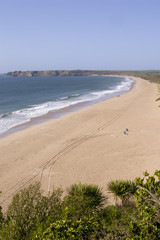 UK, Wales, Pembrokeshire, Tenby,South Beach, empty in spring sunshine