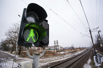 pedestrian crossing at the railway