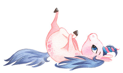 Watercolor unicorn  © Natalia