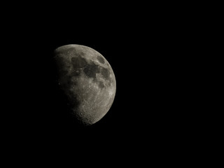 High contrast Gibbous moon