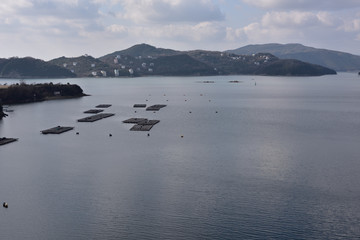 日本の岡山県の片上湾