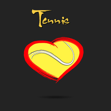 Tennis ball shaped as a heart