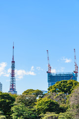 Obraz premium 高層マンションの建築風景