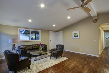 Luxury great room design with open floor plan