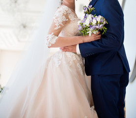 Bride and groom on wedding day