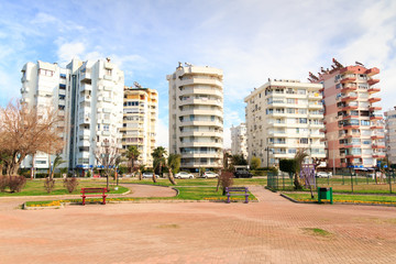 Modern Apartment building exterior and City Life, Real Estate, Building