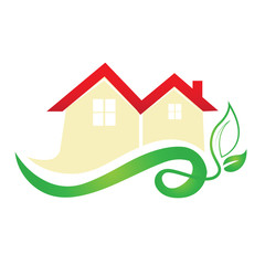 Ecology green houses logo vector