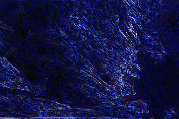 abstraction of a sea pattern with stylized shades of blue waves on a night background.