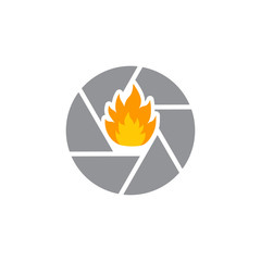 Fire Camera Logo Icon Design