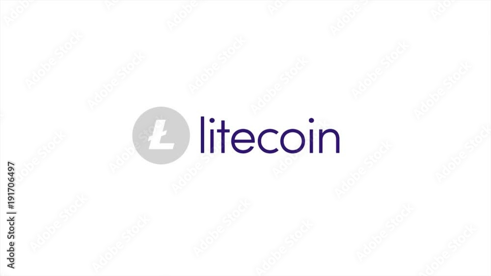 Poster litecoin logo 3d animation. litecoin crypto currency logo slowly rotates in front of a transparent b