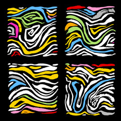 얼룩말 무늬 / 손으로 그린 지브라 패턴