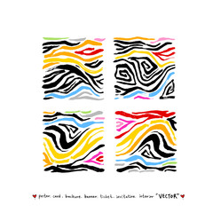 얼룩말 무늬 / 손으로 그린 지브라 패턴