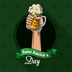 Saint patricks day beer card icon vector illustration graphic design