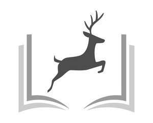 reindeer deer stag book silhouette image vector icon