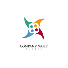Naklejka premium Team Logo, People Icon Design