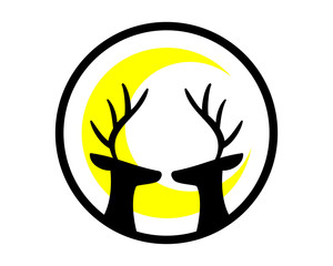 moon deer reindeer deer elk stag image vector icon logo silhouette