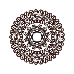 ornamental round floral vintage element mandala ethnic vector illustration