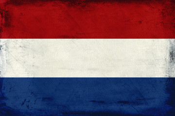 Vintage national flag of Netherlands background 