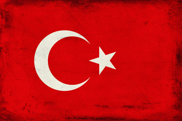 Vintage national flag of Turkey background