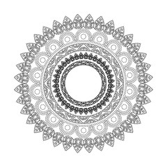 ornamental round floral vintage element mandala ethnic vector illustration