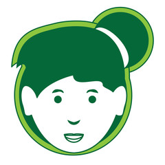 cartoon woman face icon