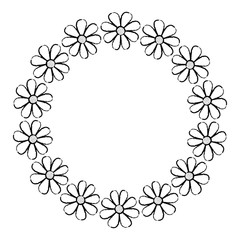 wreath nature flower decoration frame vector illustration sketch design image