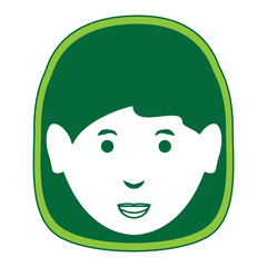 cartoon woman face icon