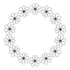 wreath nature flower decoration frame vector illustration sticker design image