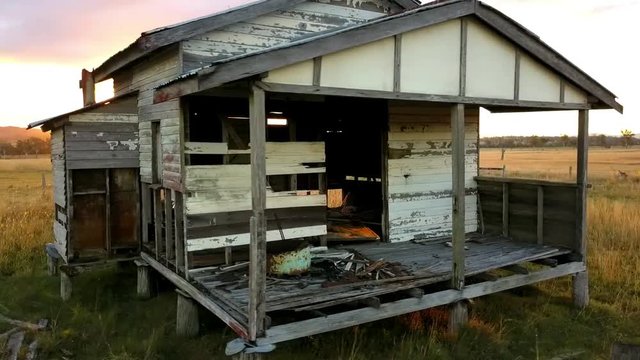 Old abandoned outback farming shed in Queensland.