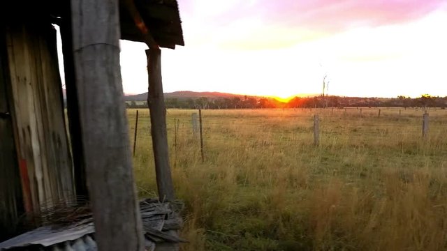 Old abandoned outback farming shed in Queensland.