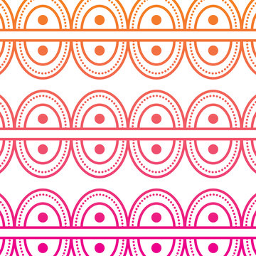 textile tribal pattern with point circles vector illustration red degraded line image