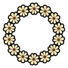 wreath nature flower decoration frame vector illustration