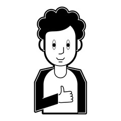 Young man cartoon icon vector illustration graphic design