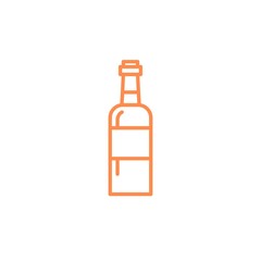 wine bottle, icon. Kitchen appliances for cooking Illustration. Simple thin line style symbol.