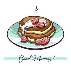 Pancakes With Strawberry And Cream