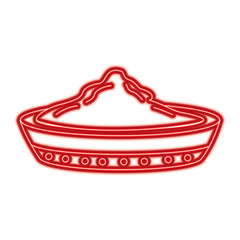 ceramic bowl spice ingredient cooking vector illustration red line color image