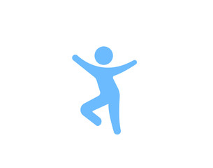 Dance icon, human dancing symbol 