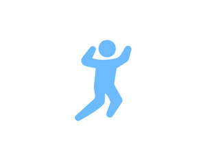 Dance icon, human dancing symbol 