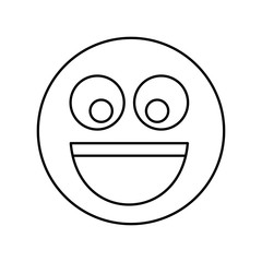smile emoticon laughing happy icon vector illustration outline image