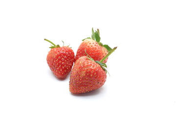 Fresh strawberry on white backgrounds.